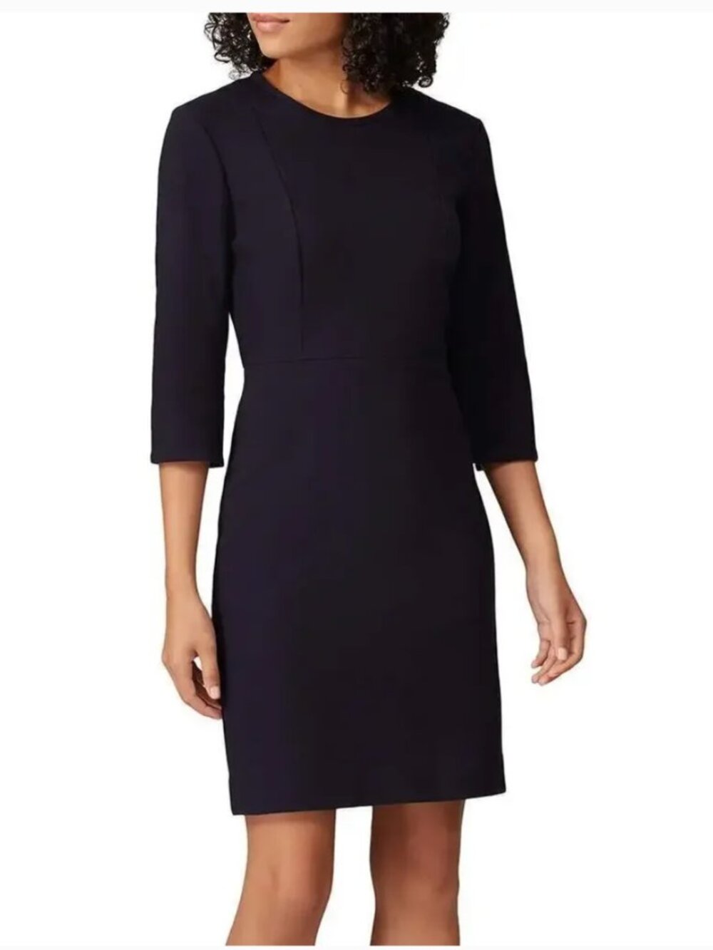M.M.LaFleur Lena Black Sheath Dress 3/4 Sleeve Pockets Size 8